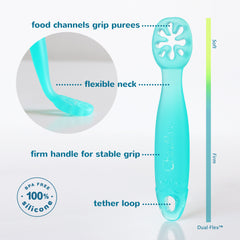 FlexiDip Baby Learning Utensil | 2 CT | Aqua Green