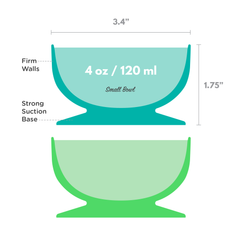 IncrediBowls with Super Grip | 100% Silicone | Small | 2 CT | Aqua Green