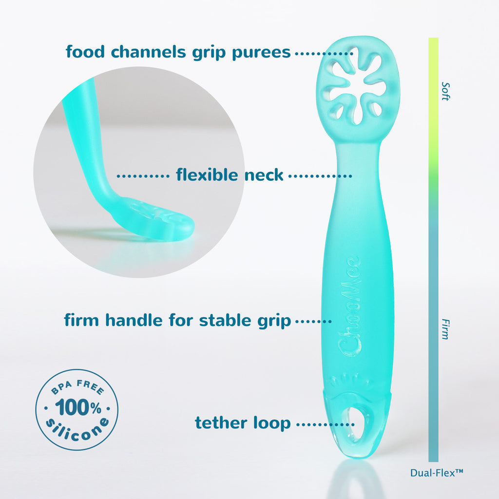 Chic Buddy Soft tip Silicone First Stage Training Spoons( Blue)Pack of