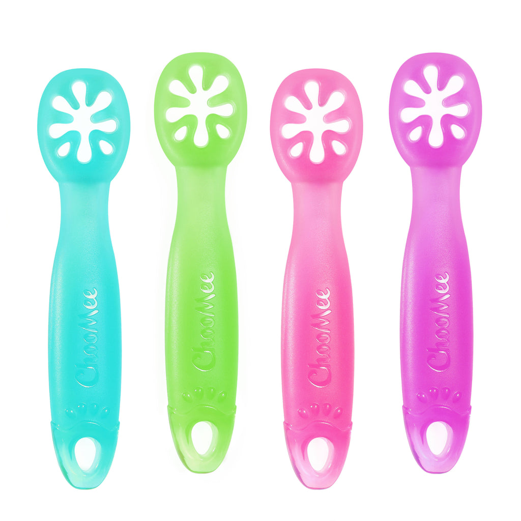 FlexiDip Silicone Baby Starter Spoon, 4CT, Four Colors
