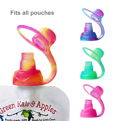 SoftSip Food Pouch Silicone Tops - 4 CT | Swirl Colors