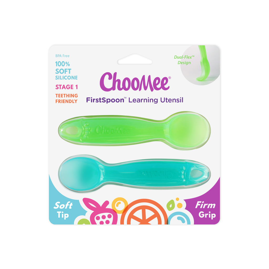 Silicone Baby Spoons First Stage Baby Feeding Spoons Stage 1 And Stage  2-4pcs (green & Blue) : Target