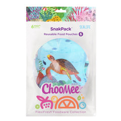 SnakPack Reusable Food Pouch - 6 CT | 8 oz SeaLife