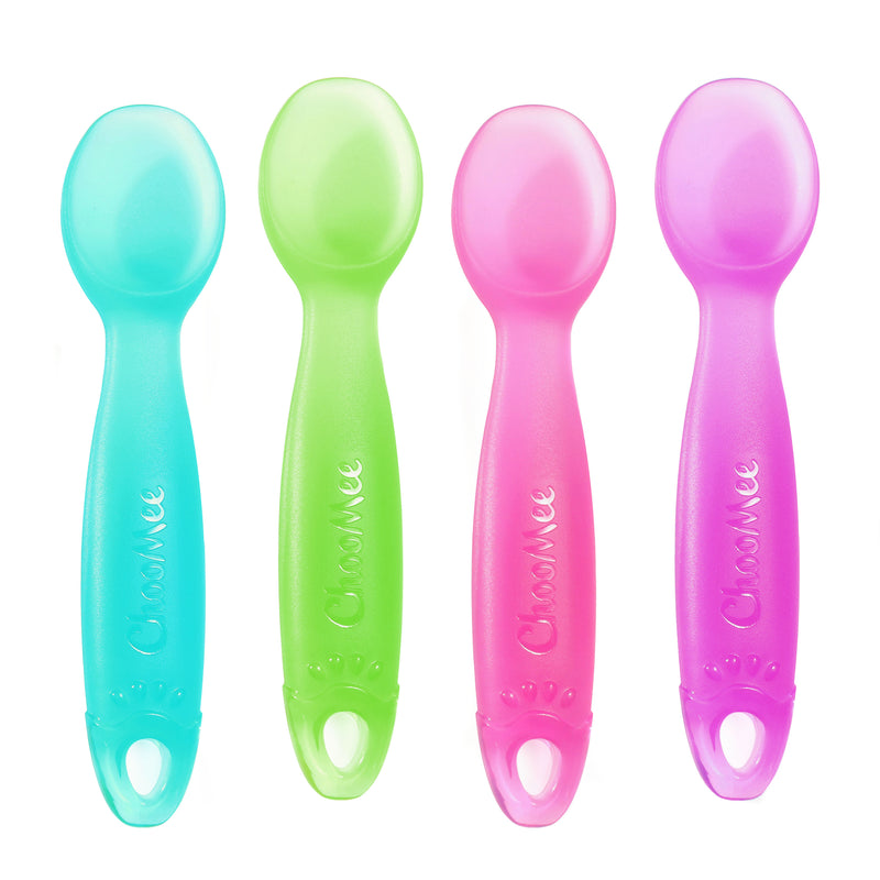 FirstSoon Learning Utensil | 4 CT | Aqua Green +Pink Purple